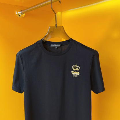 Camiseta Algodão Branca Bordado Coroa Frontal