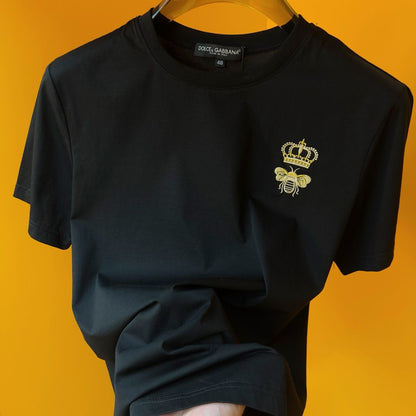 Camiseta Algodão Branca Bordado Coroa Frontal