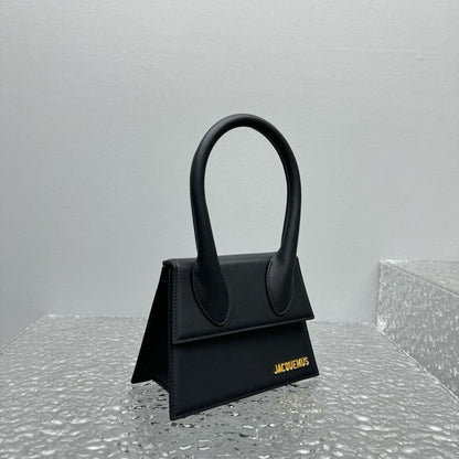 Bolsa Couro Preto Minimalista