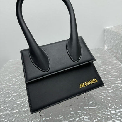 Bolsa Couro Preto Minimalista