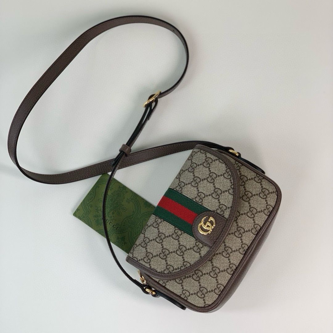 Bolsa Tiracolo Couro Padrão Letras Entrelaçadas Mini