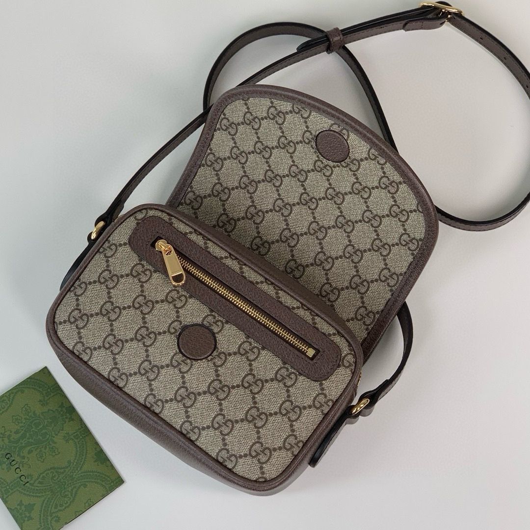 Bolsa Tiracolo Couro Padrão Letras Entrelaçadas Mini