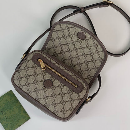 Bolsa Tiracolo Couro Padrão Letras Entrelaçadas Mini