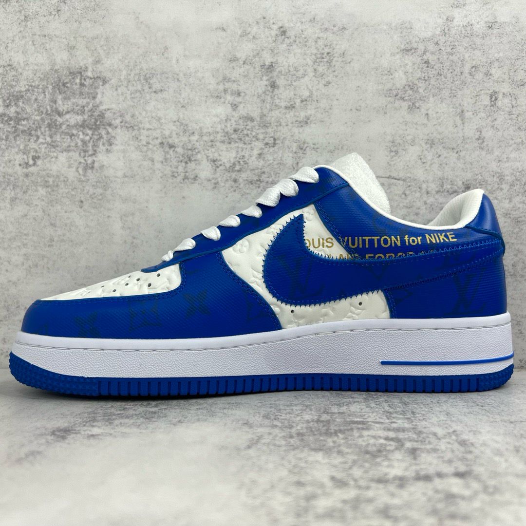 Tênis Cano Baixo Couro Azul Detalhe Branco