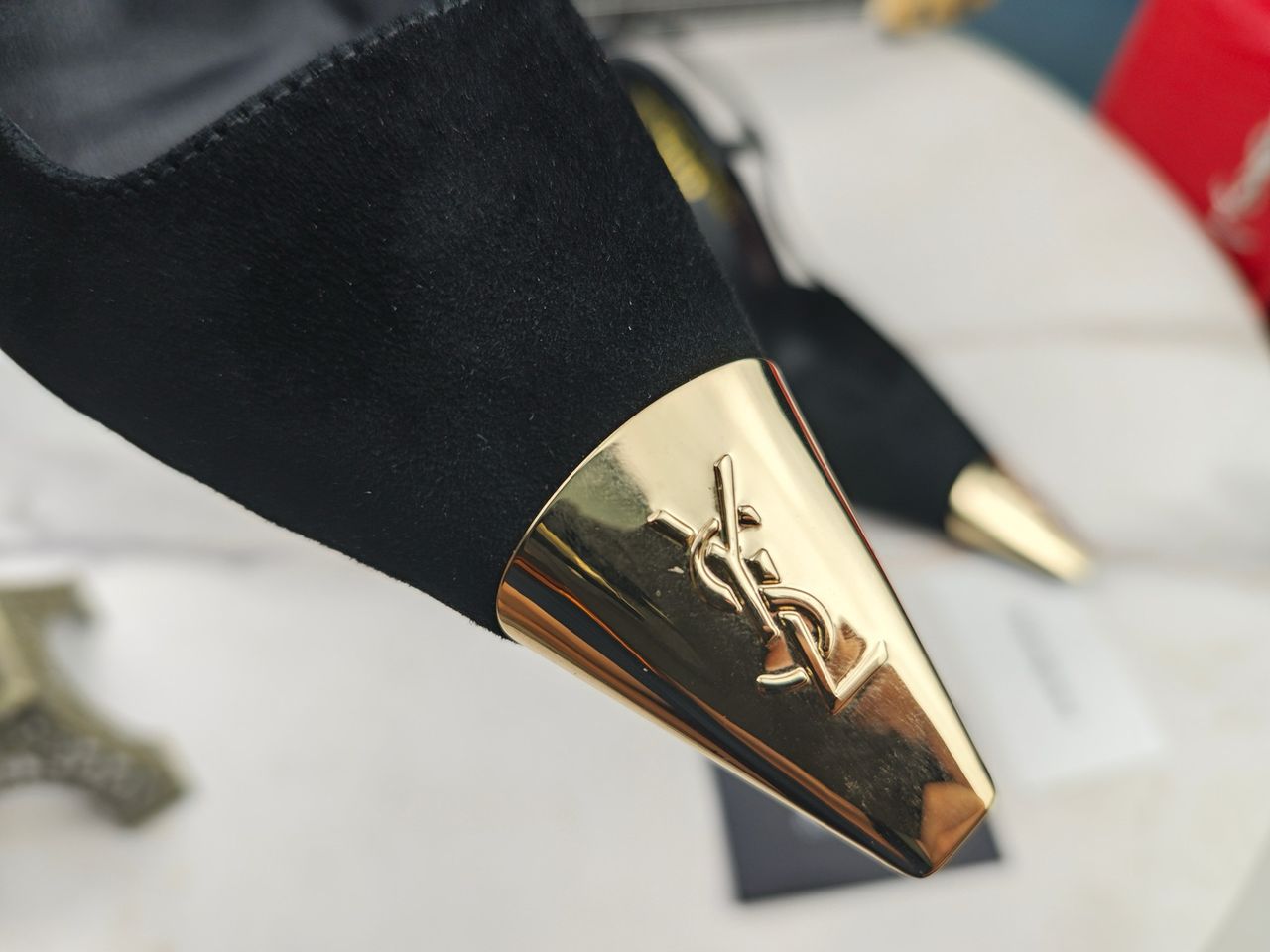 Sandália Scarpin Couro Preto Tira Slingback
