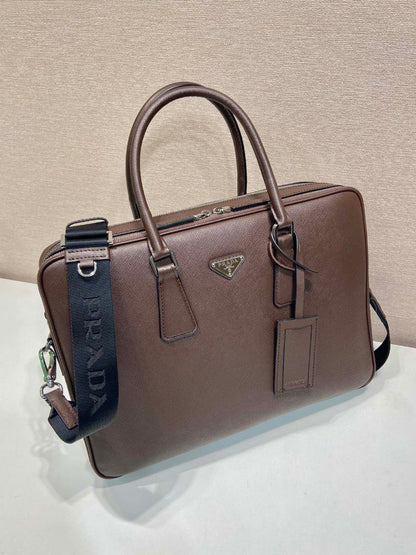 Bolsa Executiva Couro Texturizado Marrom