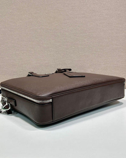 Bolsa Executiva Couro Texturizado Marrom