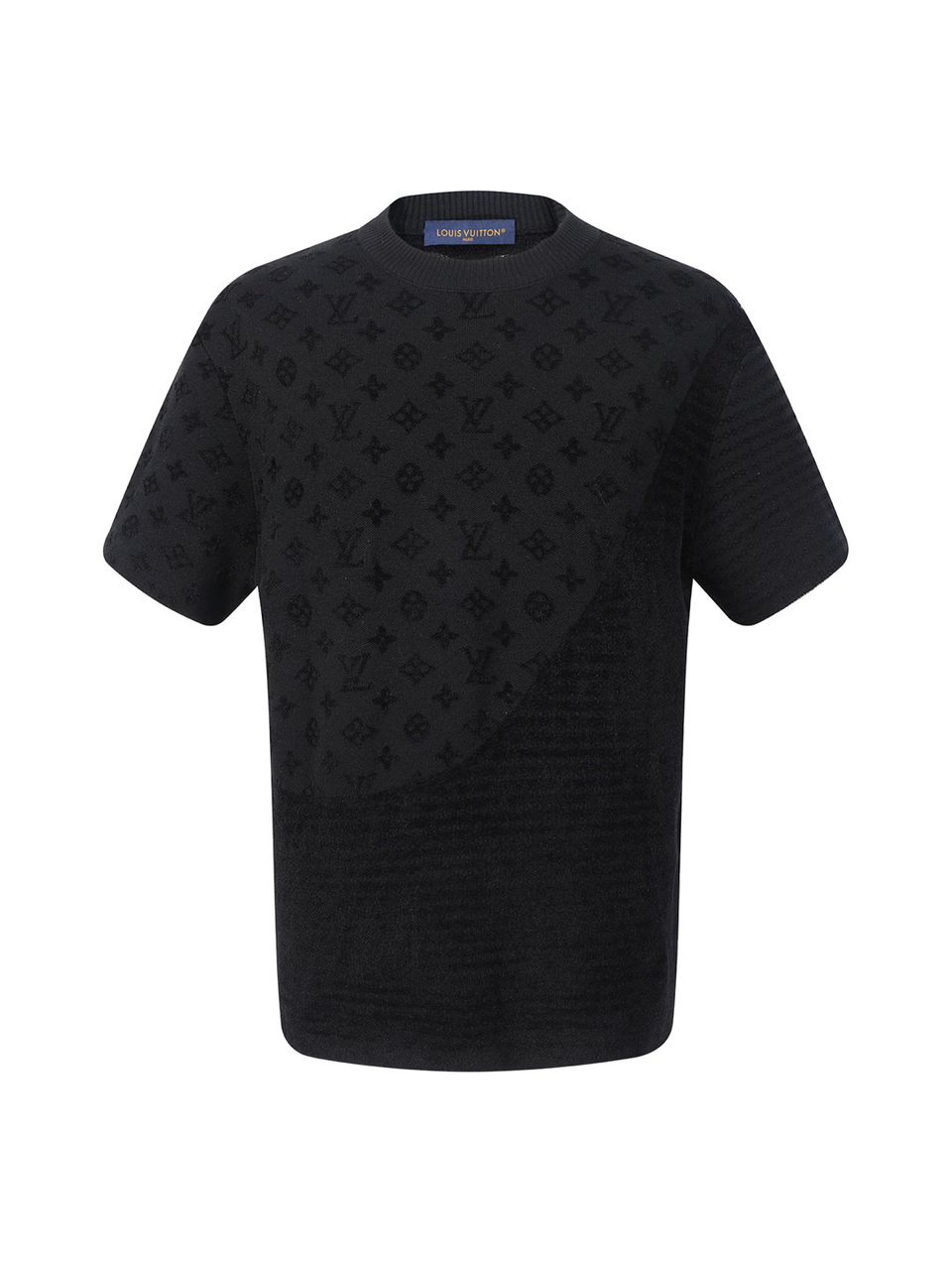 Camiseta Jacquard Padrão Monograma Geométrico