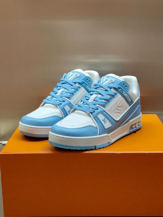Tênis Casual Malha Azul Claro