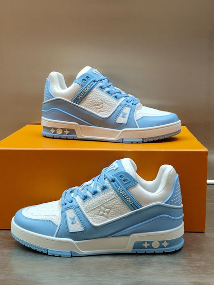 Tênis Casual Malha Azul Claro