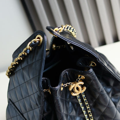 Bolsa Satchel Couro Acolchoado Preto 25cm