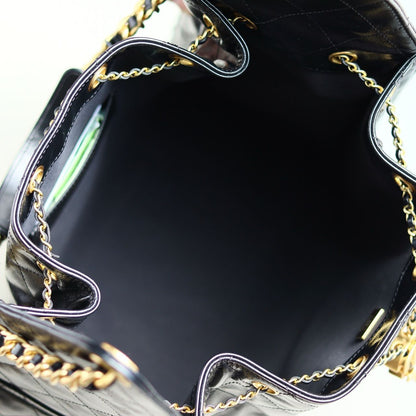 Bolsa Satchel Couro Acolchoado Preto 25cm