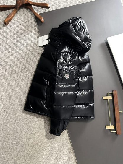 Jaqueta Nylon Acolchoada Preta Brilhante