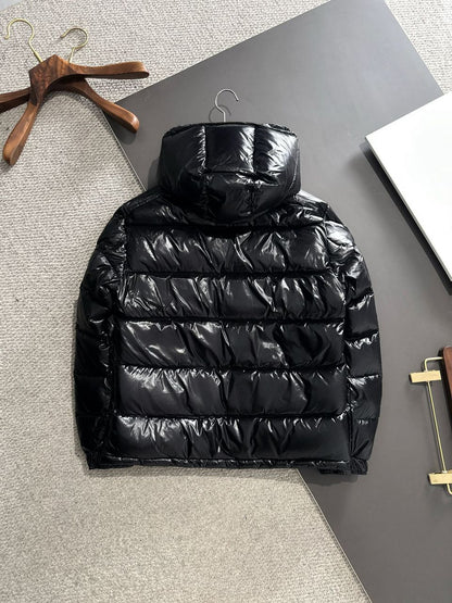 Jaqueta Nylon Acolchoada Preta Brilhante