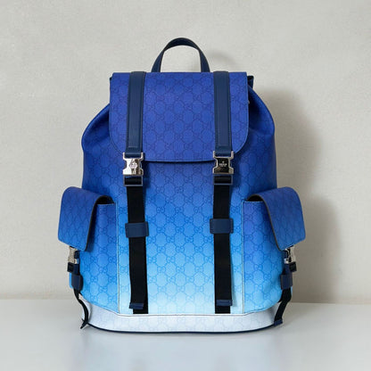 Mochila Couro Azul Chroma