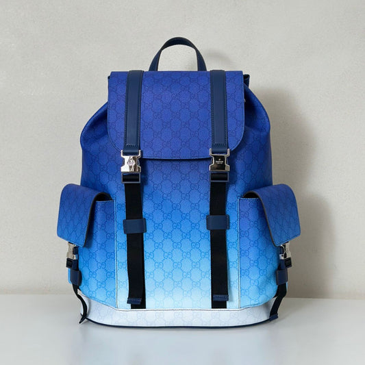 Mochila Couro Azul Chroma