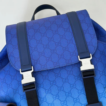 Mochila Couro Azul Chroma