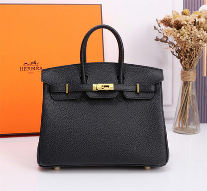 Bolsa Satchel Couro Preto Alças Duplas