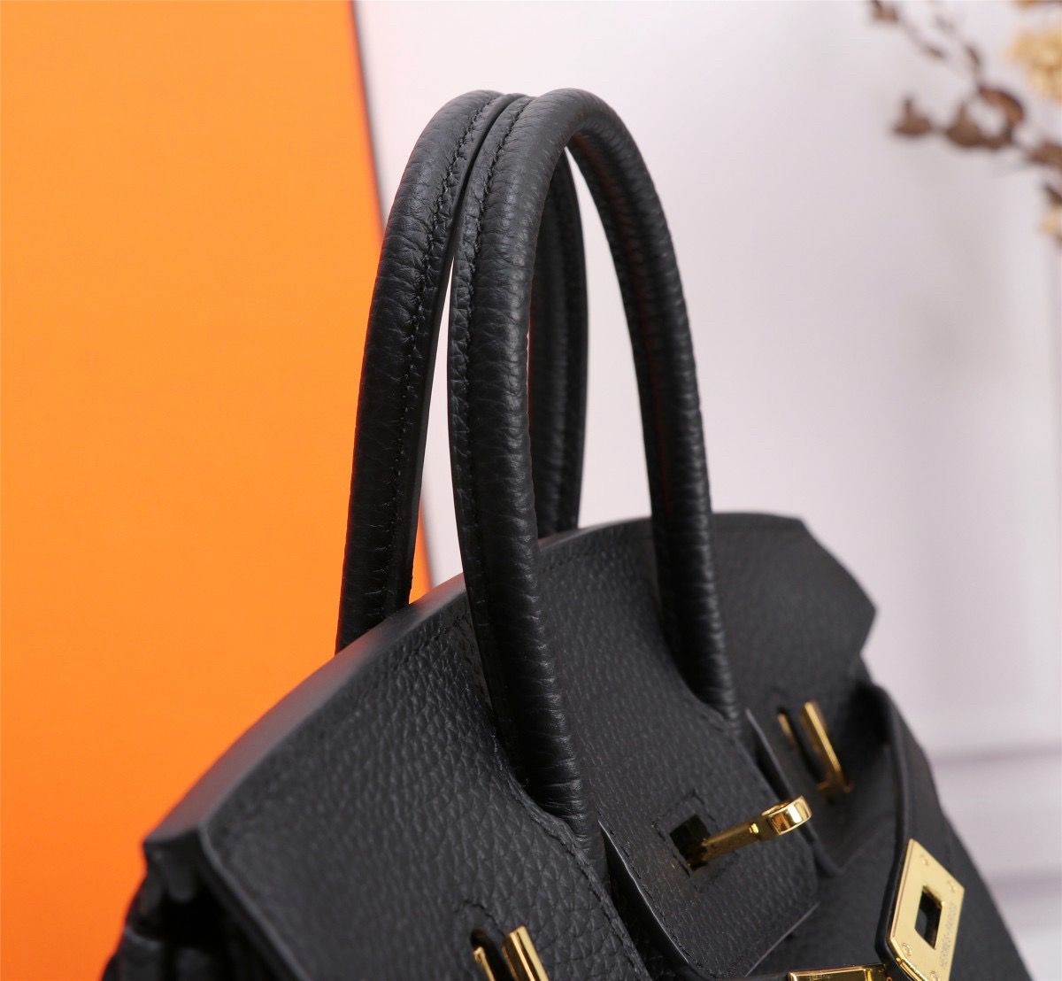Bolsa Satchel Couro Preto Alças Duplas