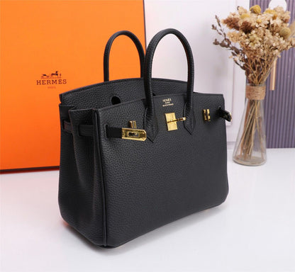 Bolsa Satchel Couro Preto Alças Duplas