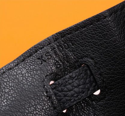 Bolsa Satchel Couro Preto Alças Duplas