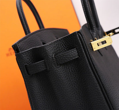 Bolsa Satchel Couro Preto Alças Duplas