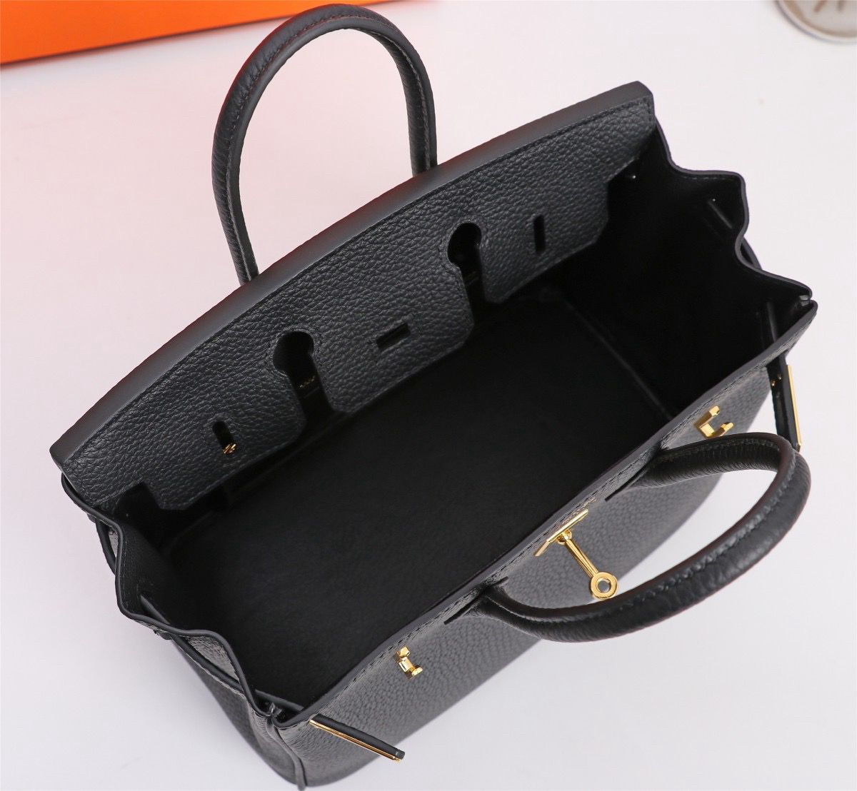 Bolsa Satchel Couro Preto Alças Duplas