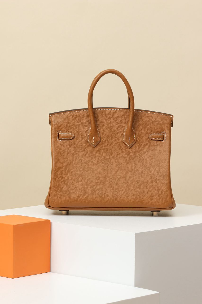 Bolsa Satchel Couro Caramelo Estruturada com Alça Dupla