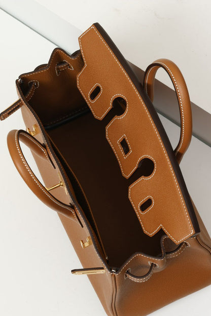 Bolsa Satchel Couro Caramelo Estruturada com Alça Dupla