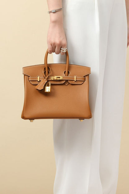 Bolsa Satchel Couro Caramelo Estruturada com Alça Dupla