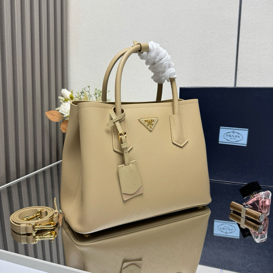 Bolsa Estruturada Couro Texturizado Bege