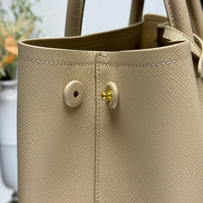 Bolsa Estruturada Couro Texturizado Bege