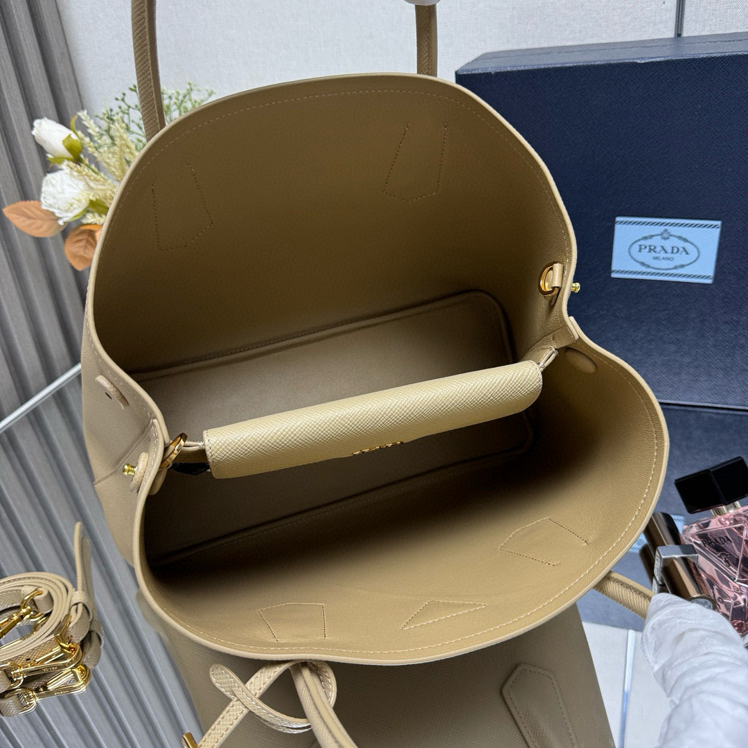 Bolsa Estruturada Couro Texturizado Bege