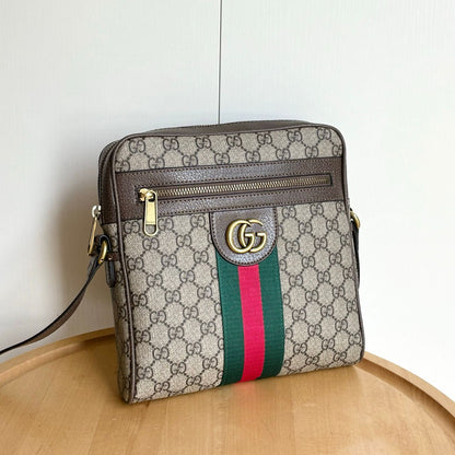 Bolsa Pequena Couro Padrão Entrelaçado Marrom com Alça Transversal