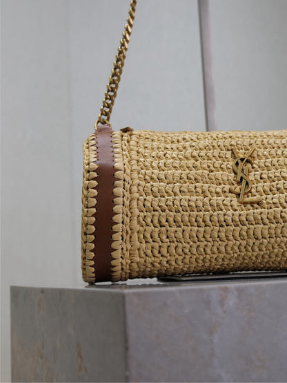 Bolsa Ombro Palha Trançada Natural