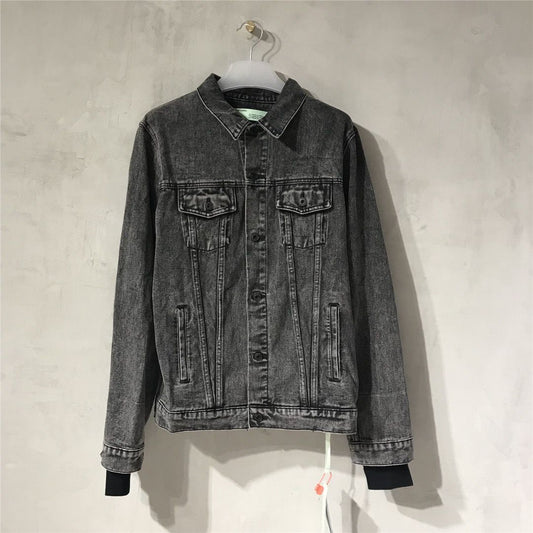 Jaqueta Denim Azul Couro Cintas Cruzadas