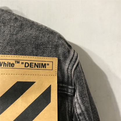 Jaqueta Denim Azul Couro Cintas Cruzadas