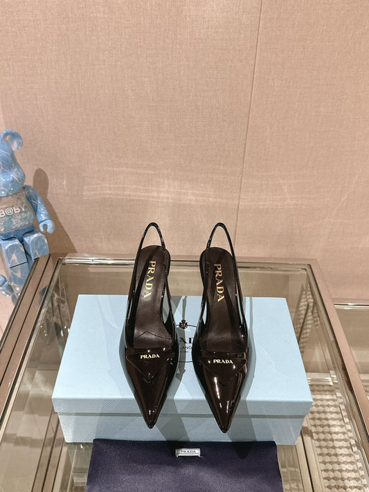 Sandália Scarpin Slingback Couro Preto