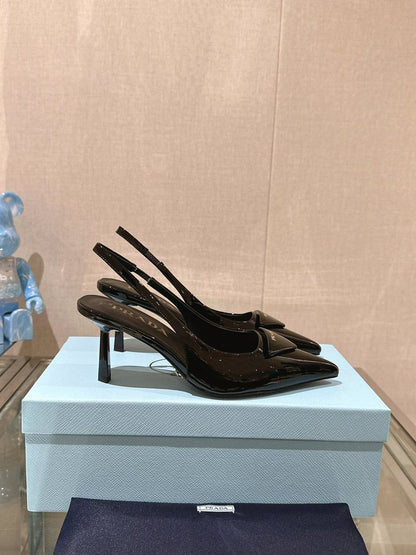 Sandália Scarpin Slingback Couro Preto