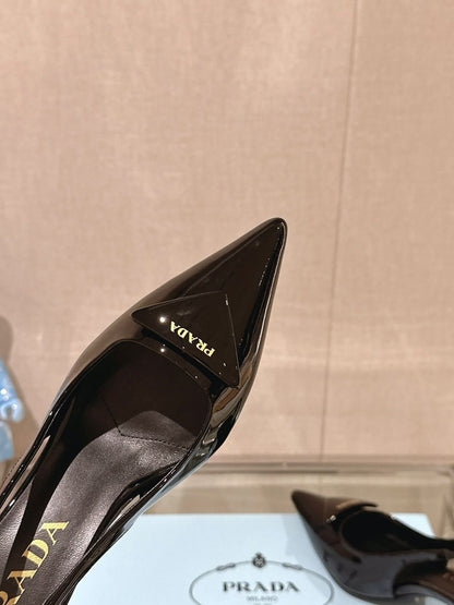 Sandália Scarpin Slingback Couro Preto