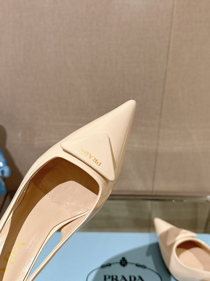 Sandália Scarpin Couro Branco Tira Traseira