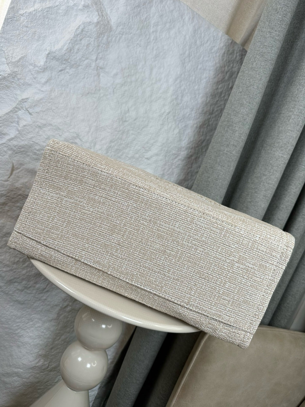 Bolsa Tote Lona Bege Alças Duplas