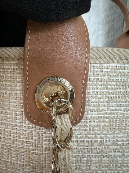 Bolsa Tote Lona Bege Alças Duplas