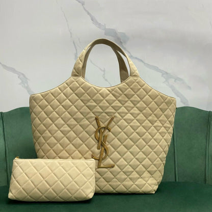Bolsa Tote Couro Bege 58cm