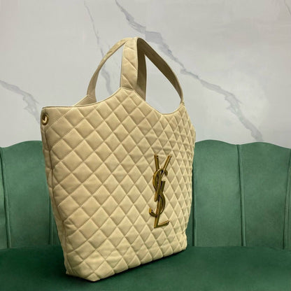 Bolsa Tote Couro Bege 58cm