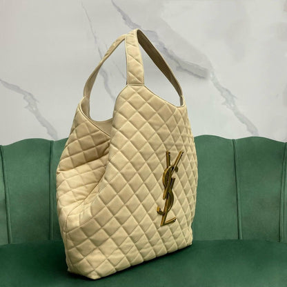 Bolsa Tote Couro Bege 58cm