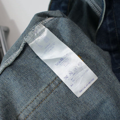 Jaqueta Jeans Azul Padrão Monograma Geométrico