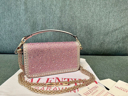 Valentino Garavani Locò Shoulder Bag With Rhinestones
