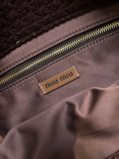 Bolsa Tote Palha Crochê Listrada