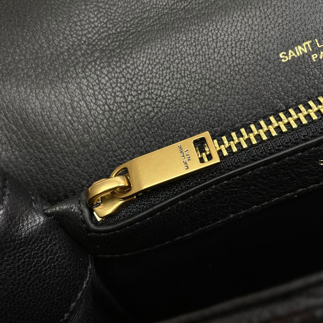 Bolsa Satchel Couro Preto Fechamento Frontal